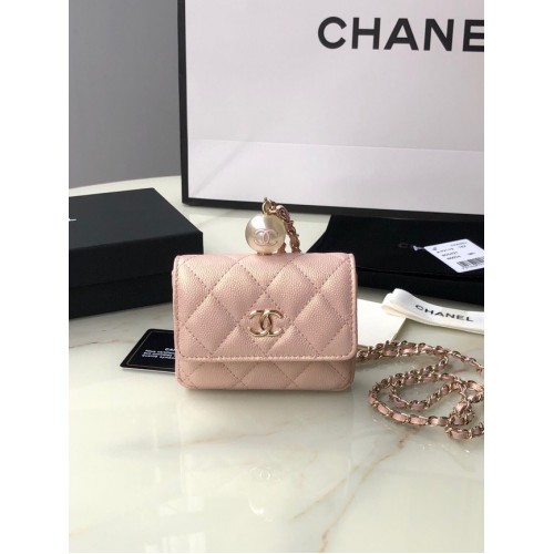 Chanel flap coin purse with chain AP2119 pink