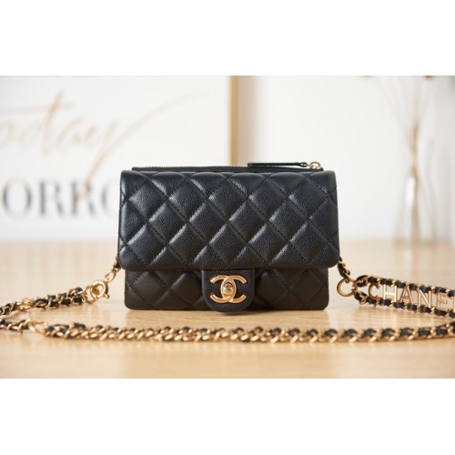 Chanel Grained Calfskin Pocket AS3225 black