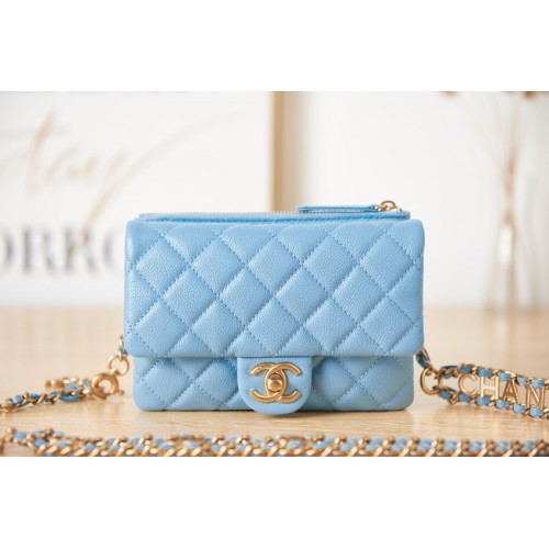 Chanel Grained Calfskin Pocket AS3225 light blue