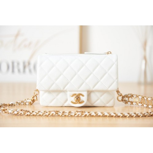 Chanel Grained Calfskin Pocket AS3225 white