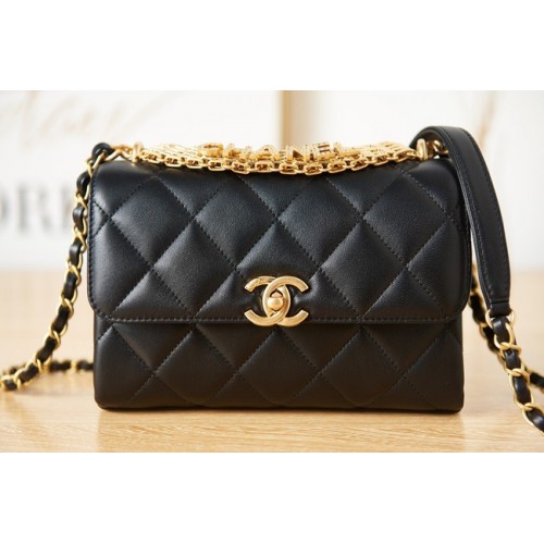 Chanel lambskin Shoulder Bag AS3240 black