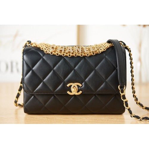 Chanel lambskin Shoulder Bag AS3241 black