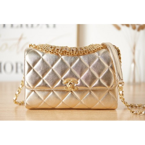 Chanel lambskin Shoulder Bag AS3241 gold
