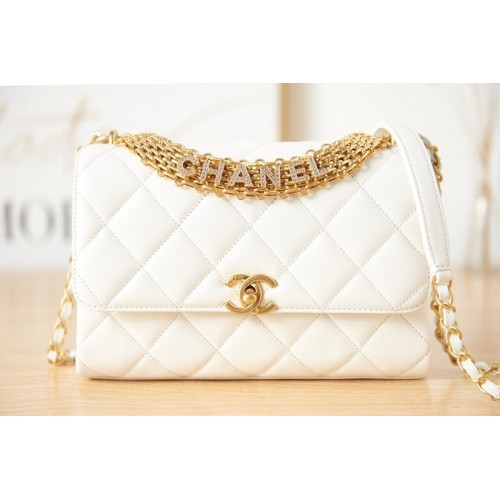 Chanel lambskin Shoulder Bag AS3241 white