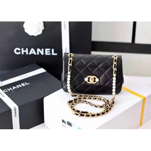 Chanel leather Shoulder Bag A5554 black
