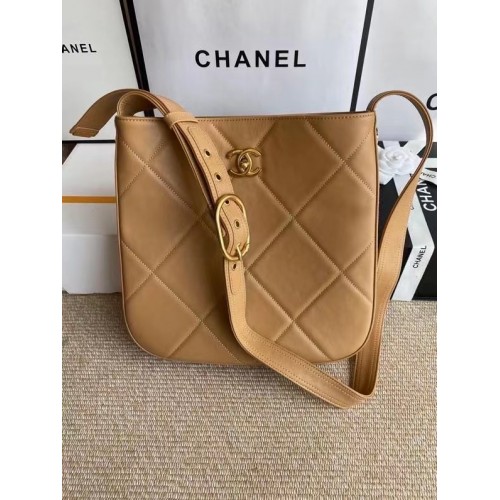 Chanel leather Shoulder Bag AS2844 Apricot