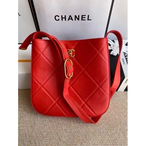 Chanel leather Shoulder Bag AS2844 red
