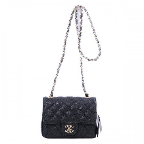 Chanel mini Classic Flap Bag Black Cannage Patterns 1115 Gold