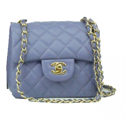 Chanel mini Classic Flap Bag Lavender Leather 1115 Gold Chain