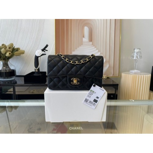 Chanel mini Classic Flap Bag Original Sheepskin Leather A1116 black&Gold-Tone Metal