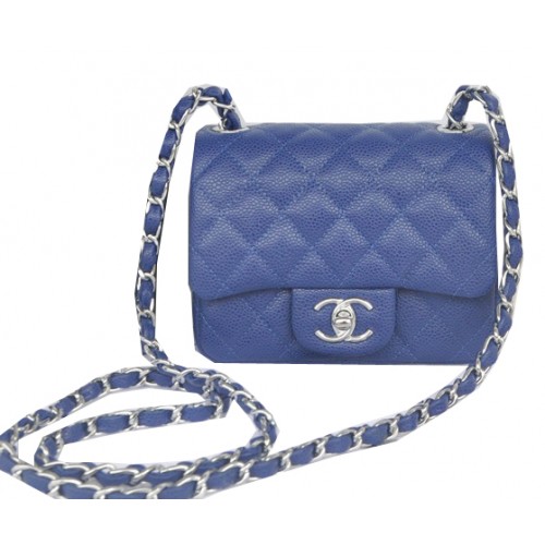 Chanel mini Classic Flap Bag Royal Cannage Pattern 1115 Silver