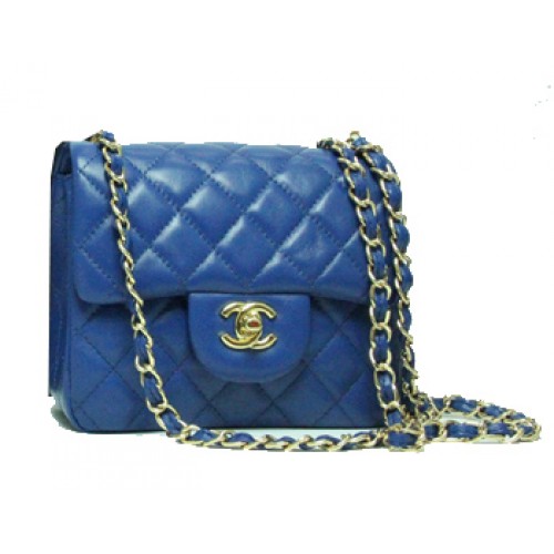 Chanel mini Classic Flap Bag Royal Leather 1115 Gold Chain