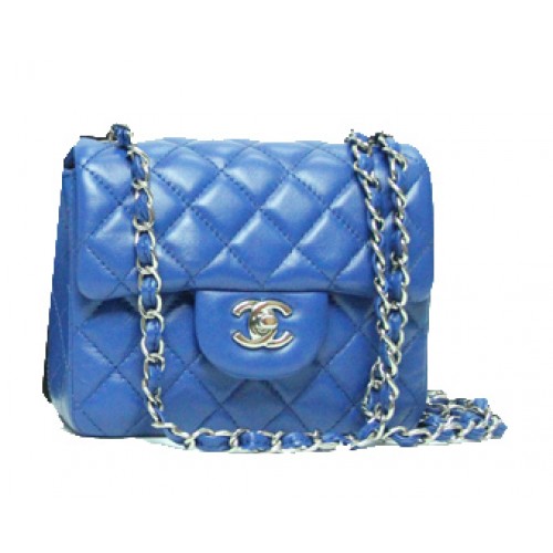 Chanel mini Classic Flap Bag Royal Leather 1115 Silver Chain