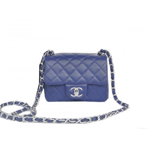 Chanel mini Classic Flap Bag Royal Original Sheekskin CHA1115 Silver