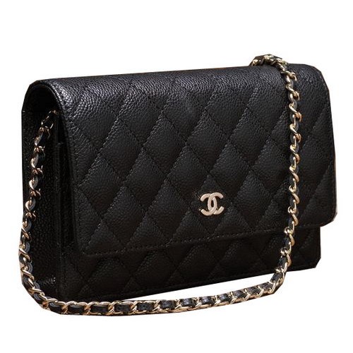 Chanel mini Flap Bag A33814 Black Cannage Pattern Gold