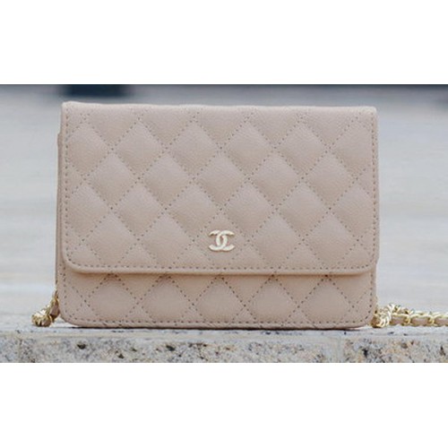 Chanel mini Flap Bag Apricot Cannage Pattern A33814 Gold