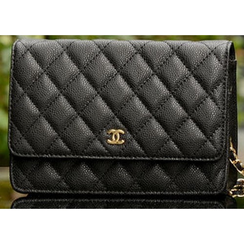 Chanel mini Flap Bag Black Cannage Pattern A33814 Gold