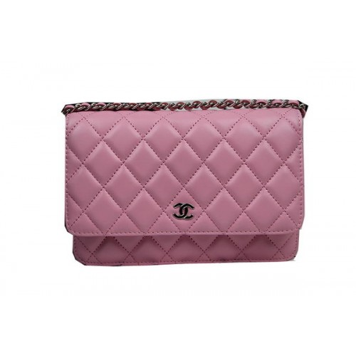 Chanel mini Flap Bag CHA33814 Pink Original Sheepskin Leather Silver