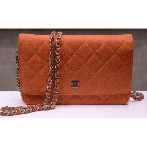 Chanel mini Flap Bag Nubuck Leather A33814N Orange