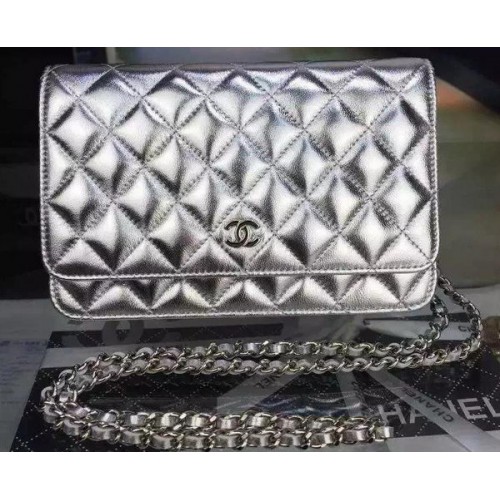 Chanel mini Flap Bag Silver Cannage Pattern A8373 Silver