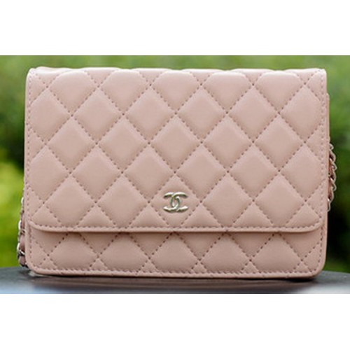Chanel mini Flap Bags Pink Sheepskin Leather A33814 Silver