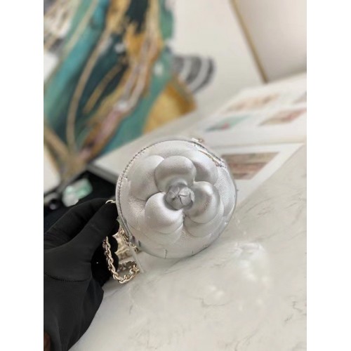 Chanel mini Shoulder Bag Original leather 82121 silver