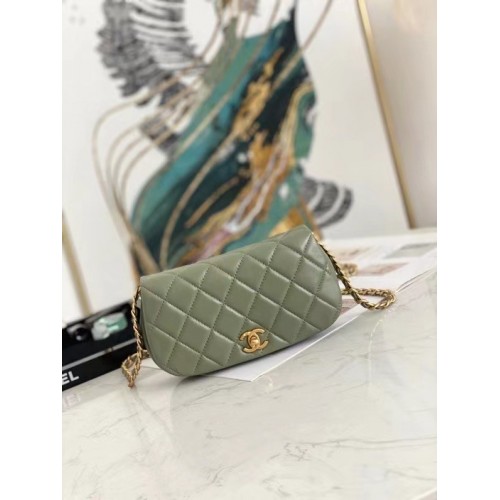 Chanel mini Flap Shoulder Bag Original leather AP2344 green