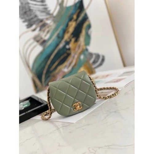 Chanel mini Flap Shoulder Bag Original leather AP2344 green