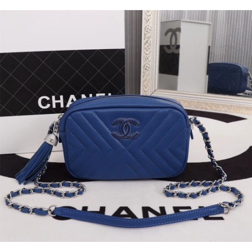 Chanel mini Sheepskin Leather cross-body bag 4669 blue