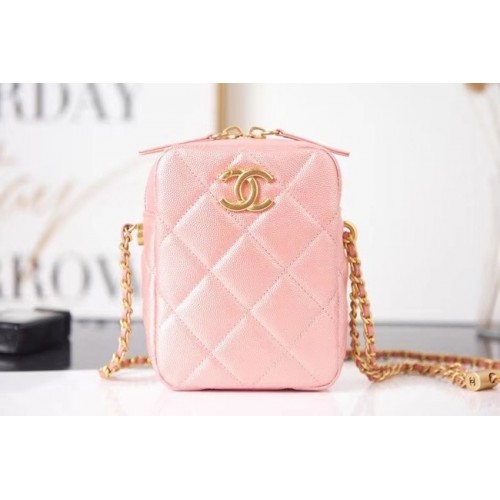 Chanel mini Shoulder Bag Grained Calfskin AS2857 pink