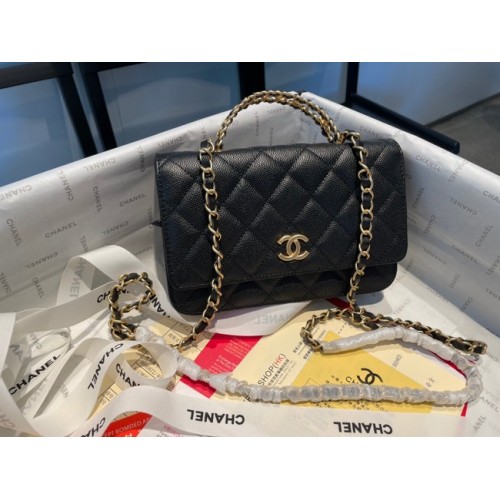 Chanel mini Shoulder Bag Grained Calfskin&Gold-Tone Metal AP2804 black
