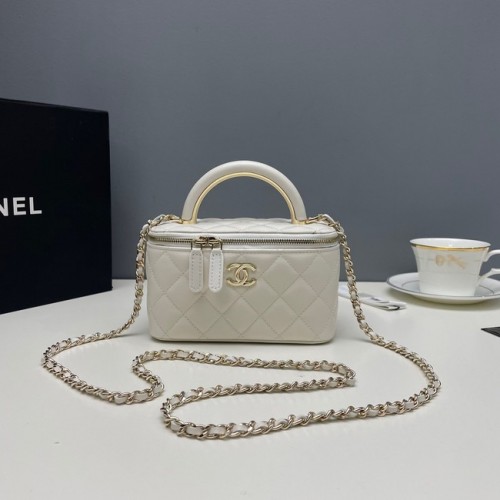 Chanel mini Shoulder Bag Lambskin Gold-Tone Metal 81208 white