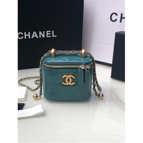 Chanel mini Shoulder Bag Lambskin Gold-Tone Metal AP2292 blue