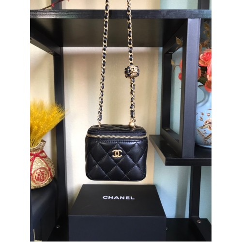 Chanel mini Shoulder Bag Lambskin Gold-Tone Metal AP2929 black