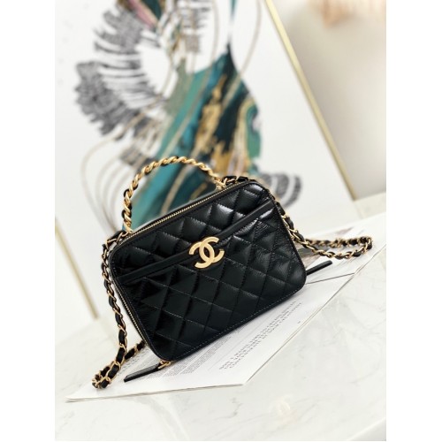 Chanel mini Shoulder Bag Lambskin Gold-Tone Metal AS2179 black