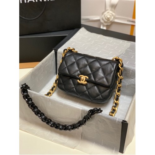 Chanel mini Shoulder Bag Lambskin&Gold-Tone Metal AS3205 black