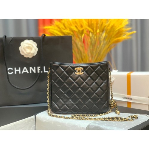Chanel mini Shoulder Bag Lambskin&Gold-Tone Metal AS3259 black