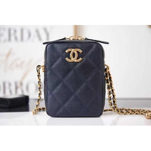 Chanel mini Shoulder Bag Grained Calfskin AS2857 black