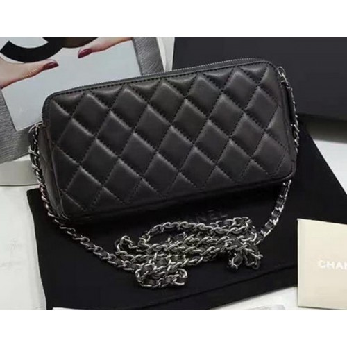 Chanel mini Shoulder Bag Sheepskin Leather A7020 Black