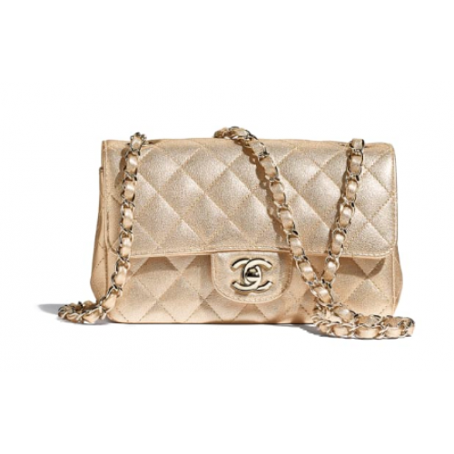 Chanel mini flap bag Grained Calfskin A1116 gold