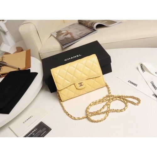 Chanel mini flap bag Grained Calfskin A84512 yellow