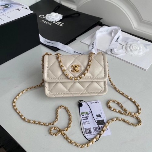 Chanel mini flap bag Sheepskin Gold-Tone Metal AP1738 Beige