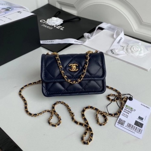 Chanel mini flap bag Sheepskin Gold-Tone Metal AP1738 royal blue