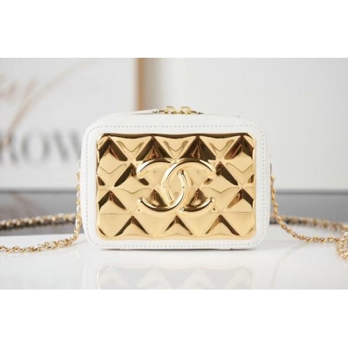 Chanel mini leather Shoulder Bag AP2393 white