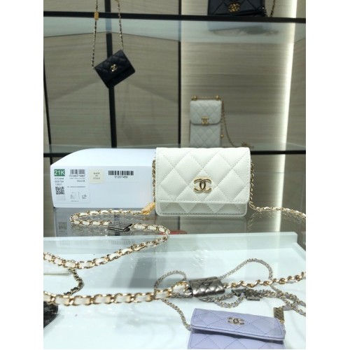 Chanel mini leather Shoulder Bag AP2444 white