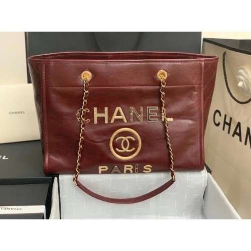 Chanel shopping bag A67001 Burgundy