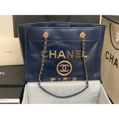 Chanel shopping bag A67001 Royal Blue