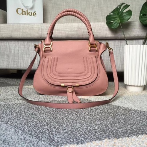 Chloe Marcie original Calfskin Leather Top Handle Bag 166320  pink