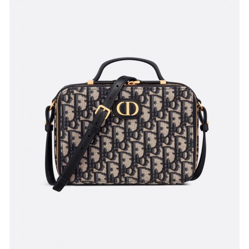 DIOR 30 MONTAIGNE BOX BAG Blue Multicolor Dior Oblique Jacquard S2141