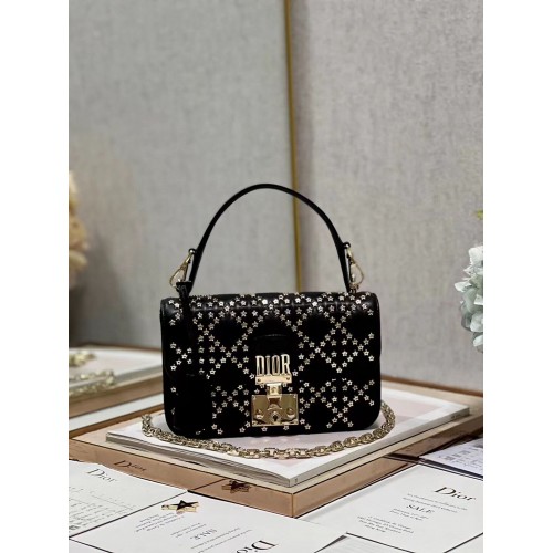 DIOR BAG Lucky Star Cannage Lambskin C2628 BLACK